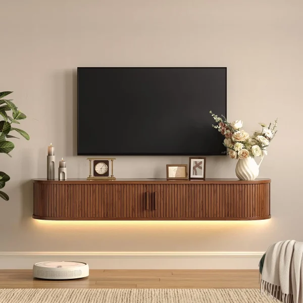 Floating TV Stand with Power Outlet