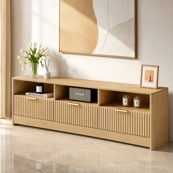 Fluted TV Stand for 65 Inch