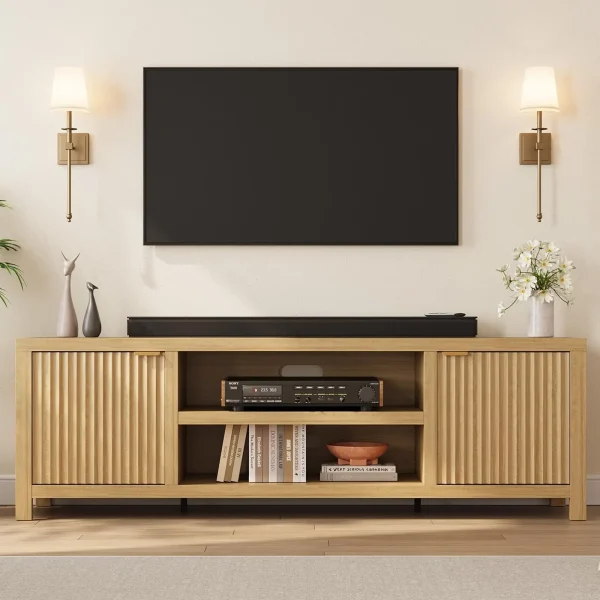 Fluted TV Stand for 75+ Inch TV